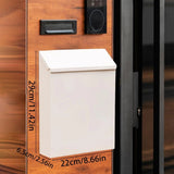 Wall-Mount Mailbox, Large Capacity Mail Box, Galvanized Steel Rust-Proof Metal Post Box, Mailboxes V1369-AZ3-W-17743