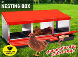 Chicken Hen Coop Hutch Nesting Box 3-Hole Roll Away Metal Design 52x47.5x81cm Durable Indoor Outdoor V985-NESTINGBOX