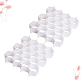 White Plastic Drawer Organizer with Grid Dividers for Socks, Underwear Storage in Closet, Dresser V1369-AZ3-W-18416