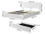 Levede Queen Bed Frame Tufted 4 Drawer BF1052-Q-CR