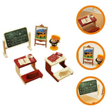 2 Sets Miniature Classroom Desk Toys for Kids, Educational Furniture Accessories for Play, Learning V1192-AZ-W-22427