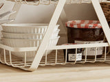 Storage Basket Iron Wood 2 Layers Detachable Fruit Vegetable Shelf Rack for Living Room Kitchen V1294-YM0716-3117220184711