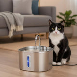 USB 2.2L Stainless Steel Pet Water Fountain for Cats and Small Dogs V1263-JX-6168
