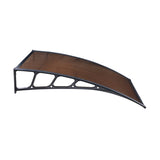 Instahut Window Door Awning Canopy 1.5mx3m Brown Sheet Black Plastic Frame AWN-15X3-BR