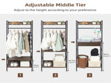 Heavy Duty Clothes Rack 3 Tiers MDF & Metal Iron Rail V178-66998