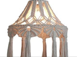 woven cotton rope ceiling lampshade, farmhouse countryside style bedroom living room dining room V1192-AZ-W-13924