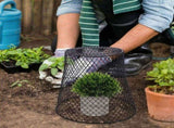 3Pcs Office Waste Basket Black Mesh Trash Can Metal Storage Bin Sturdy Iron Construction V1192-AZ-W-32819