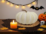 17x30cm Cream White Artificial Foam Pumpkin, Fall Harvest Decorative Cushaw for Halloween V1369-AZ3-W-14855