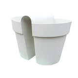 2PCS Grey Color Guardrail Saddle Pot Thickened PP Resin Hanging Saddle Railing Planter for Office V1294-YM0901-210508TW0135