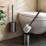 SOGA 2X 27cm Wall-Mounted Toilet Brush with Holder Bathroom Cleaning Scrub Black TAN1043X2