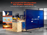 Welding Screen with Frame, 1.74 x 1.74 m Welding Curtain Screen, Flame-Resistant Vinyl Protection V952-DMPF1JZ66FTYYDKKS001V0