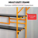 BAUMR-AG Mobile Scaffold Platform, 226kg Load, Steel Frame, Dual Height, Folding for easy Transport V219-SCFMSCEQM10A