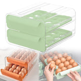 1Pc Egg for Refrigerator 32 Eggs, 2 Tier Clear Stackable Egg Holder with for Fridge, V1192-AZ-W-28063
