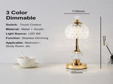 Luxury Metal Crystal Table Lamp, European Pineapple Eye Care Bedside Night Light with Dimmable 3 V888-ELOSUNG52743