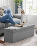 SONGMICS 110cm Storage Ottoman Bench Light Grey V227-8498402100581