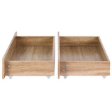 Artiss 2pcs Under Bed Storage with Wheels Rolling Wooden Drawers Single & Double WBED-F-DRAW-OAT-SD-WD-X2