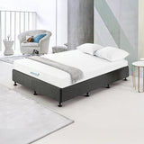 Palermo King Single Ensemble Bed Base Platinum Graphite Linen Fabric V63-823221