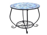 Metal Round Side Table Iron Decorative Patio Accent Table Outdoor Coffee Table for Garden Balcony V1294-YM0901-3116250020312