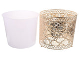 Round Metal Trash Can in for Bathroom, Kitchen, Bedroom - Daily Use Waste Bin V1366-AZ2-W-17354