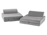 Keezi 12PCS Modular Kids Sofa Play Couch Foam Set with Removable Washable Cover Grey Playroom KID-SOFA-COMP-GY