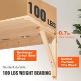 Wall Mounted Folding Table, Wall Mounted Drop Leaf Tables, Solid Wood Floating Desk for Dining, V952-FDBGZSMDB000O92SXV0