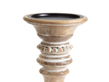 Handcrafted Mango Wood Beaded Pillar Candleholder 38cm V637-50523CDL