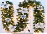 Christmas Garland 2 Piece Set 2.7m Garland Garland With Lights Christmas Home - Silver - Size 270cm V1347-112-00118-SLR-270CM