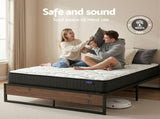 Giselle Double Mattress 16cm and Artiss Metal Bed Frame Set for Guest Rooms Studios MABF-GLAY-OSLO-BK
