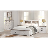 Fiona Bedside Tables 2 Drawers Storage Cabinet End Nightstand Table White Grey V315-VOB-FOLK-03