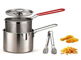 4pcs New Deep Fryer Pot Set, 304 Stainless Steel Fryer Deep Fryer Basket Mini Stainless Steel Deep V1107-122-80341-SLR-4PCS