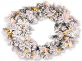 Christabelle Snowy Dorset Pine Christmas 2pc Set 61cm Christmas Wreath and Garland with LED Lig CMB-WFLSD-WG