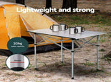 Weisshorn 3pc Camping Table Chair Set Outdoor Folding Aluminium Portable Picnic CAMP-MOON-BKX2-ALUM-70