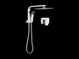 WELS 8" Rain Shower Head Set Square Dual Heads Faucet High Pressure With Mixer V63-828011
