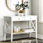 Artiss Console Table 2 Drawers 100CM White Chole FURNI-P-HS-2D100-WH