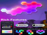 6 Pack Hexagon LED Wall Lights, Smart RGB Honeycomb Lights with APP & Voice Control, Music Sync V1188-MS-309-022