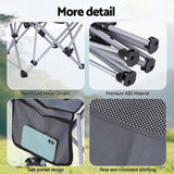 Weisshorn Camping Chair Adjustable Reclining Portable Outdoor Folding Chair Grey XFEL-CAMP-RE-OX2-GR