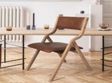 Levede 4x Dining Chairs Foldable PU Tan CH1099-2-TANX2