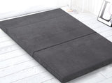 Giselle Bedding Foldable Mattress Folding Foam Bed Mat Double Grey FOAM-MFM-CU01-DOU-VEL-GY