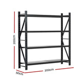 Giantz 2Mx2M Warehouse Shelving Garage Rack WR-F-20205-200BK-ABC