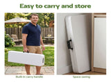Gardeon 180cm Folding Garden Bench Portable Trestle Seat HDPE Fold In Half White GB-HDPE-FD-WH