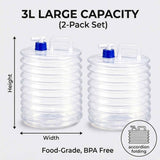 Collapsible Water Container With Spigot, 2PCS 3L Large-Capacity Collapsible Water Bucket With V1366-AZ2-W-15287
