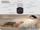 Battery Operated Wall Sconce Set of 2, Rechargeable RGB LED Lights, Remote, Black V1263-JX-5794