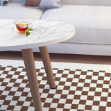 SOGA 2X 80x40cm White Stone Pattern Living Room Nordic Coffee Table Modern Style TABLETEA12X2