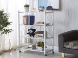 CARLA HOME 4-Tier Foldable Storage Shelf with Wheels for Kitchen, Garage, Pantry or Basement V178-36254