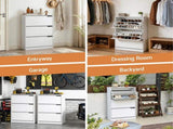 Artiss Shoe Rack Cabinet 24 Pairs Adjustable Shelf White FUR-S-SHOE-3D3-WH-AB