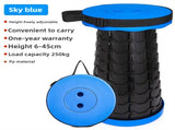 Black and Blue Splicing Color Portable Outdoor Telescopic Folding Stool with 100 Weight-Bearing V888-ELOSUNG17171