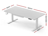 Artiss Electric Standing Desk 140cm Adjustable Height Motorised Home Office Desk Drawer HASD-ET262-WH-ABC