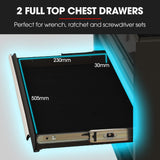 BULLET Pro 16 Drawer Tool Box Cabinet Chest Storage, Toolbox Garage Organiser Set, Black V219-TOLCCCBU79KA