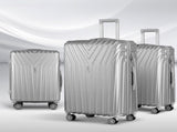 Wanderlite 3 Set Luggage 20-24-28 Inch Suitcase with TSA Lock Carry On Hard Shell Travel Luggage LUG-ABS-STR-3SET-SV