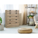 Artiss 6 Chest of Drawers - MYLA Oak FURNI-G-DT-4D2-OAK-AB